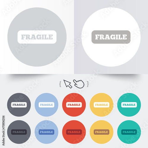 Fragile parcel icon. Package delivery symbol.