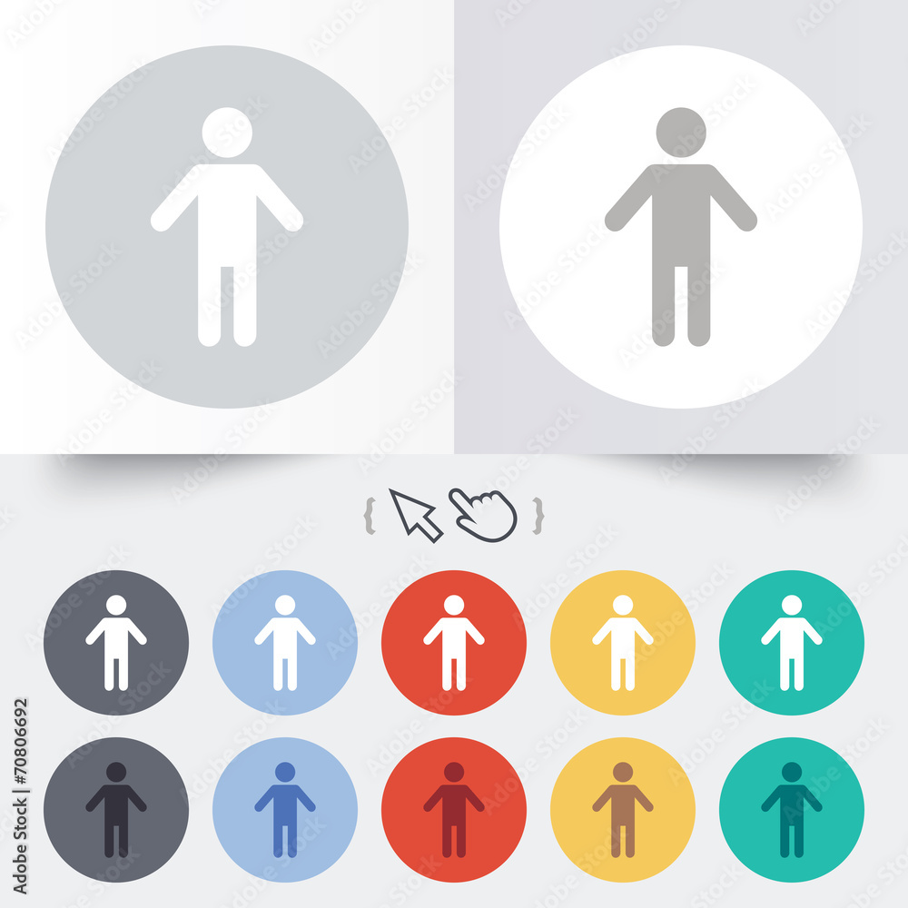 Human male sign icon. Person symbol. Human male sign icon. Person symbol.