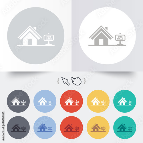 Wallpaper Mural Home sign icon. House for sale. Broker symbol. Torontodigital.ca