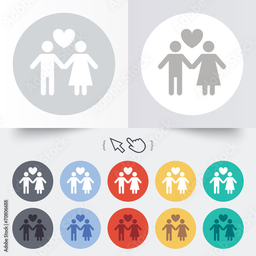 Couple sign icon. Male love female. Lovers. © blankstock