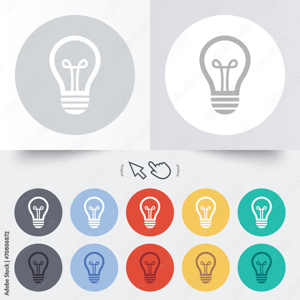 Light lamp sign icon. Idea symbol. Light lamp sign icon. Idea symbol.
