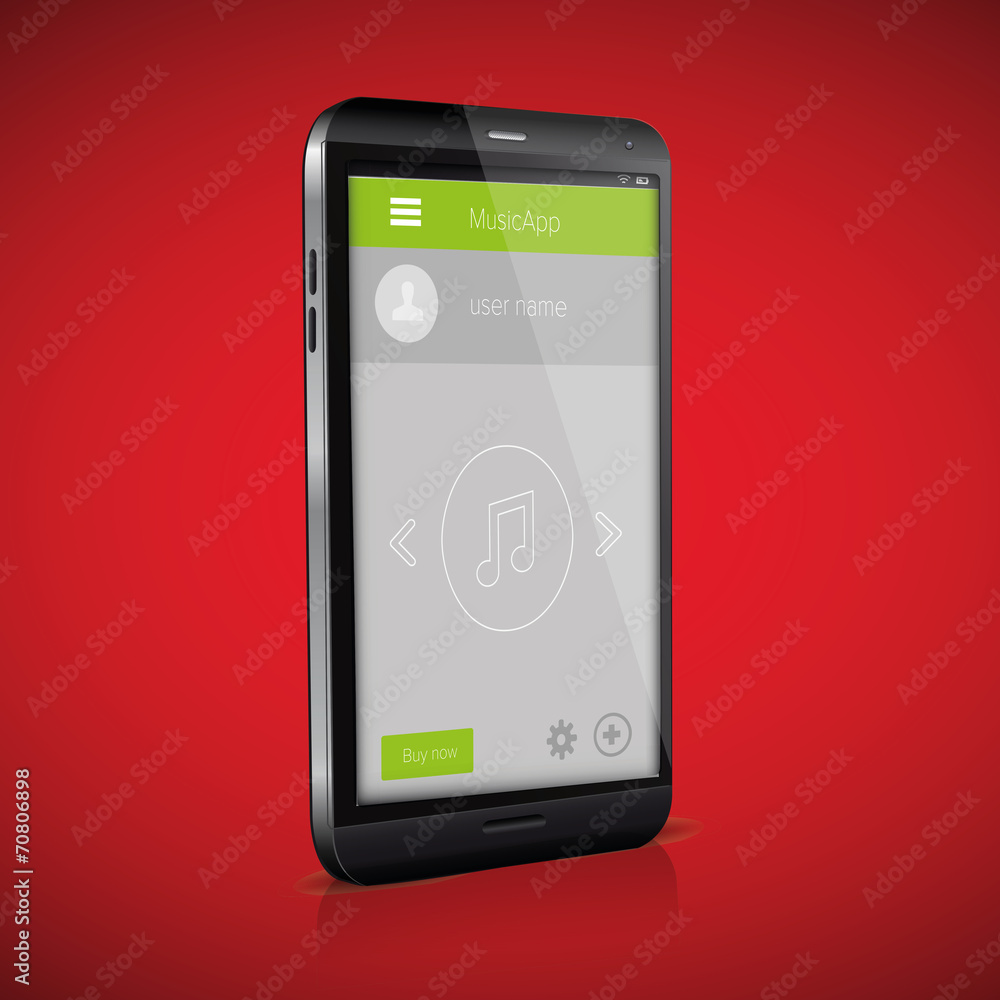 Flat Mobile UI Design on smartphone. Vector eps 10. Flat Mobile UI Design on smartphone. Vector eps 10.