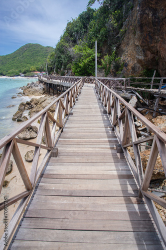 Wooden Bridge with beach