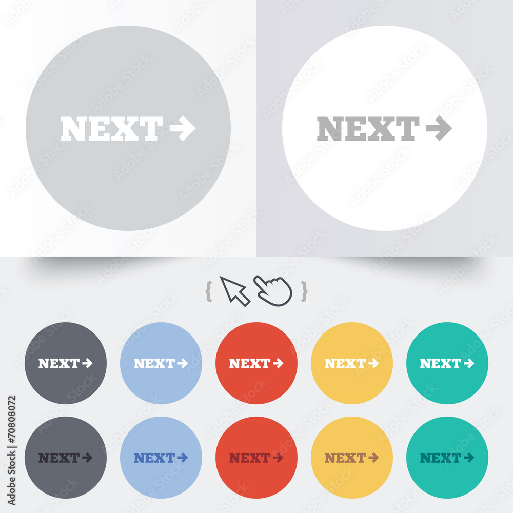Arrow sign icon. Next button. Navigation symbol Arrow sign icon. Next button. Navigation symbol