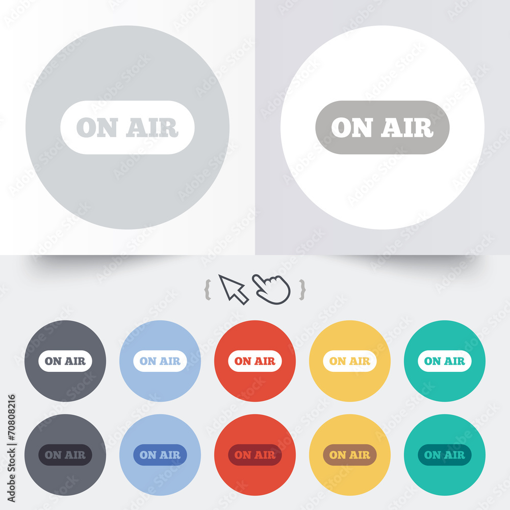 On air sign icon. Live stream symbol. On air sign icon. Live stream symbol.