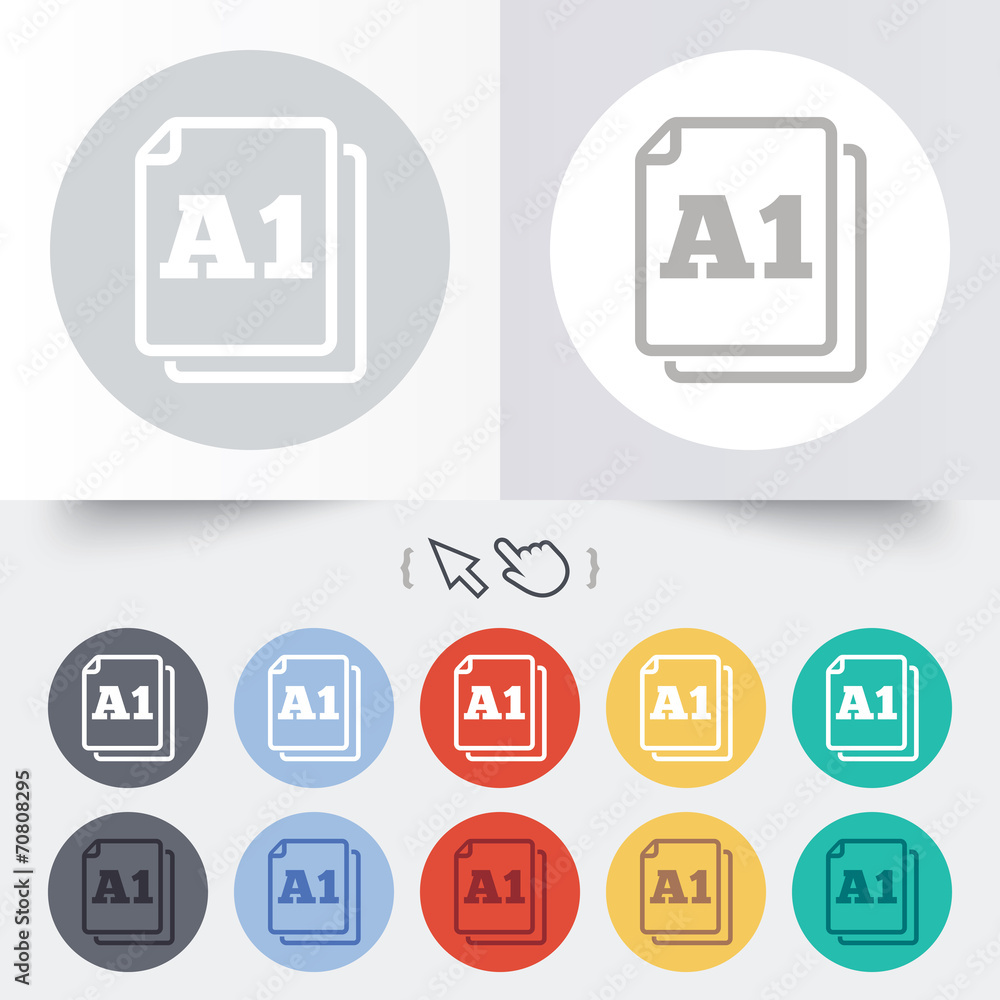 Paper size A1 standard icon. Document symbol. Paper size A1 standard icon. Document symbol.