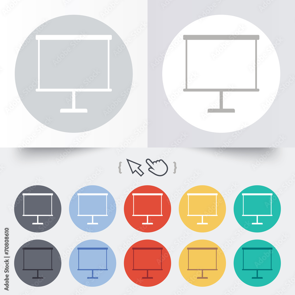 Presentation billboard sign icon. PPT symbol. Presentation billboard sign icon. PPT symbol.