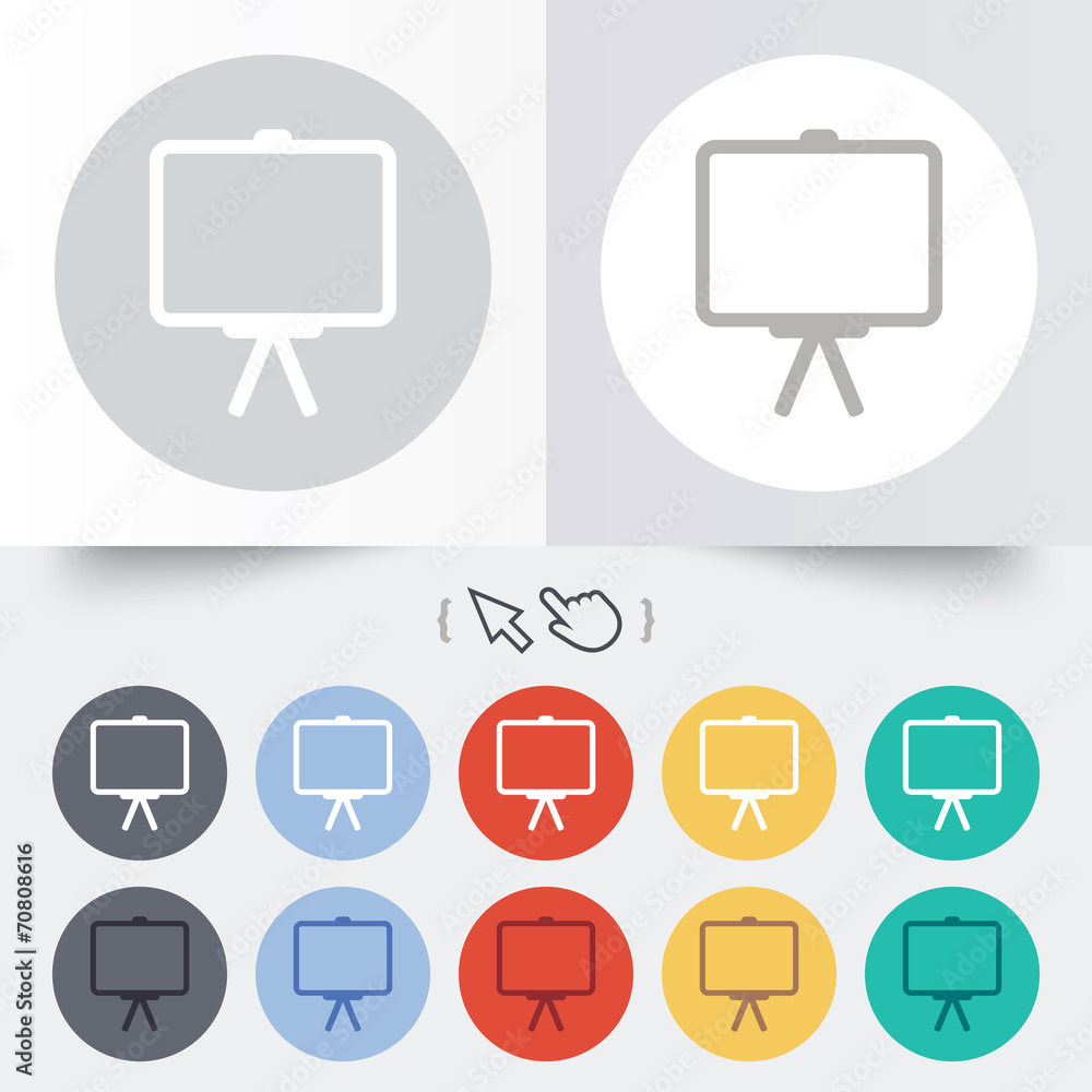 Presentation billboard sign icon. PPT symbol. Presentation billboard sign icon. PPT symbol.