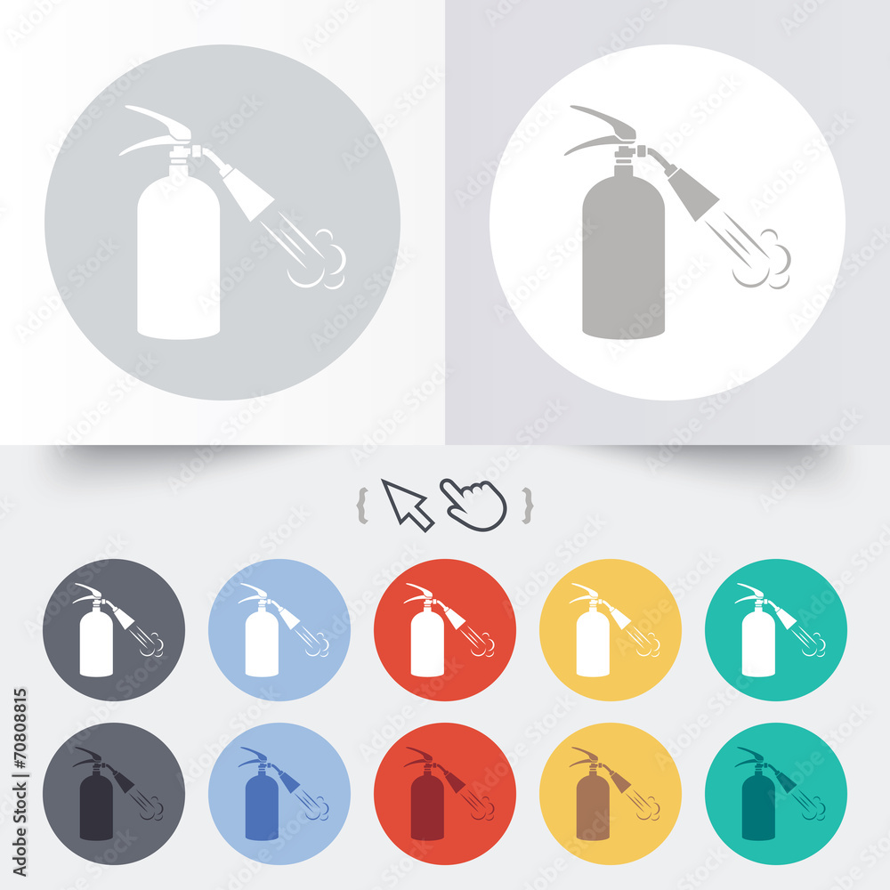Fire extinguisher sign icon. Fire safety symbol. Fire extinguisher sign icon. Fire safety symbol.