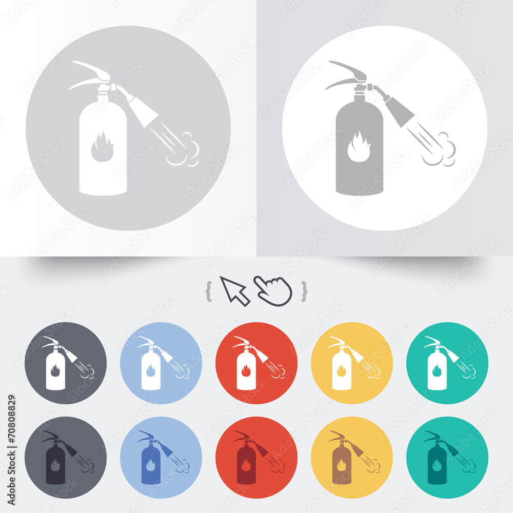 Fire extinguisher sign icon. Fire safety symbol. Fire extinguisher sign icon. Fire safety symbol.