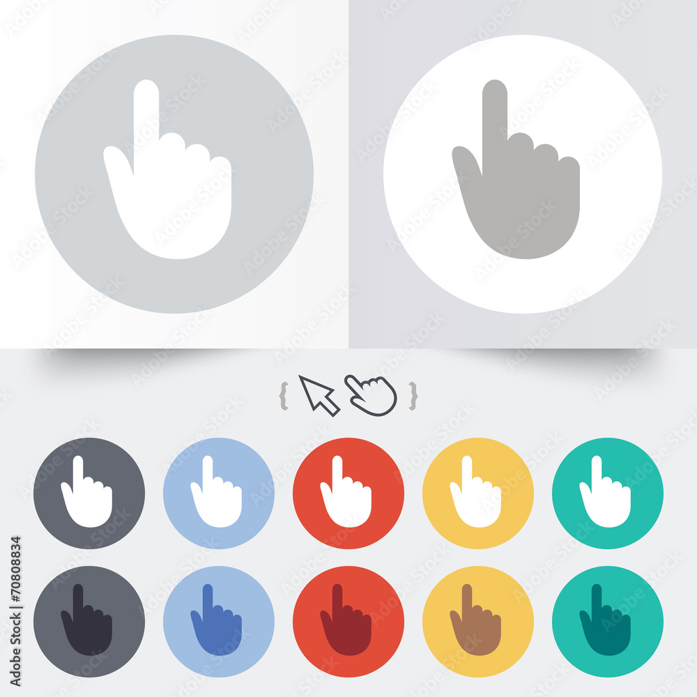 Hand cursor sign icon. Hand pointer symbol. Hand cursor sign icon. Hand pointer symbol.