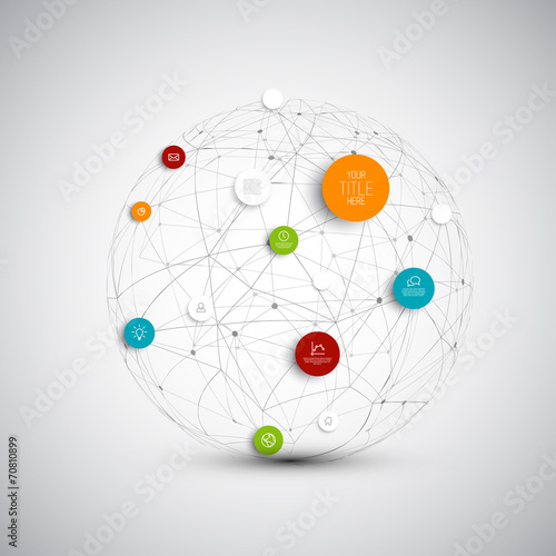 Vector abstract circles infographic network template