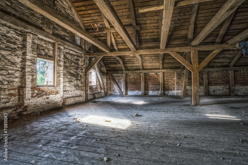 Loft in an old, abandoned building