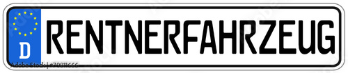 Rentnerfahrzeug Schild  #140928-svg04