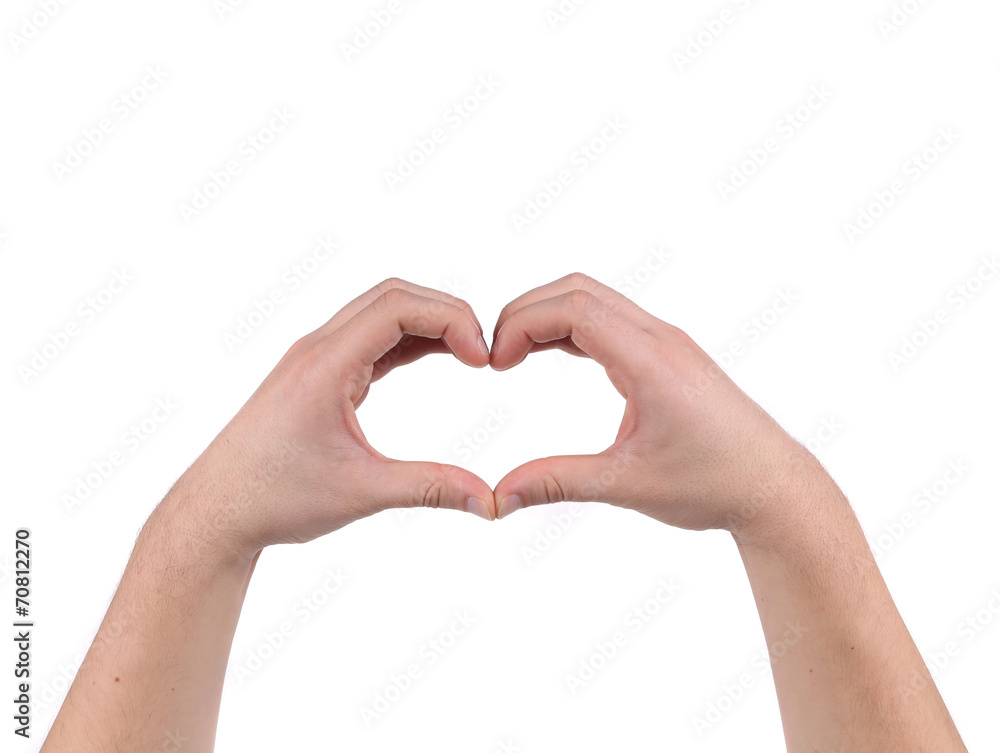 Male hands in the form of heart. Male hands in the form of heart.