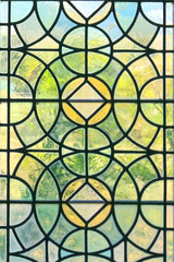 Leinwandbilder Buntglas Detailreiches Bleiglasfenster mit Farbspiel  © Daylight Photo