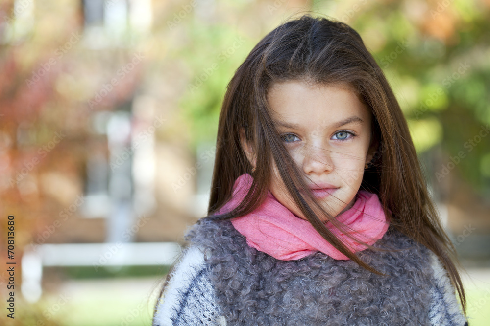 Beautifal little girl in the autumn park Beautifal little girl in the autumn park