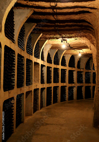 Wine bottles in the cellar