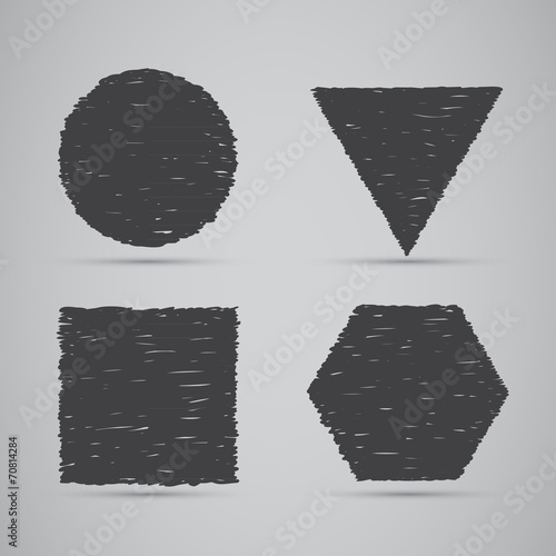 Geometric banners, hand draw