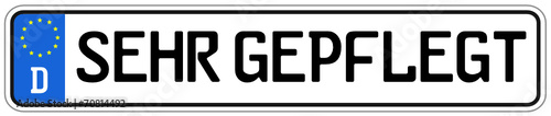 Sehr gepflegt Schild  #140928-svg18