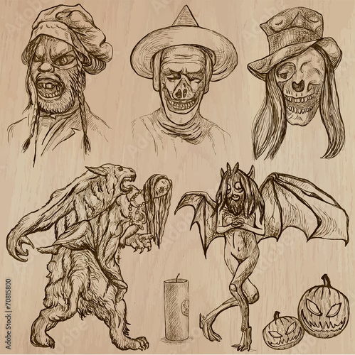 Halloween, Monsters, Magic - Vector collection