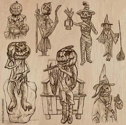 Halloween, Jack o Lantern - An hand drawn vector pack