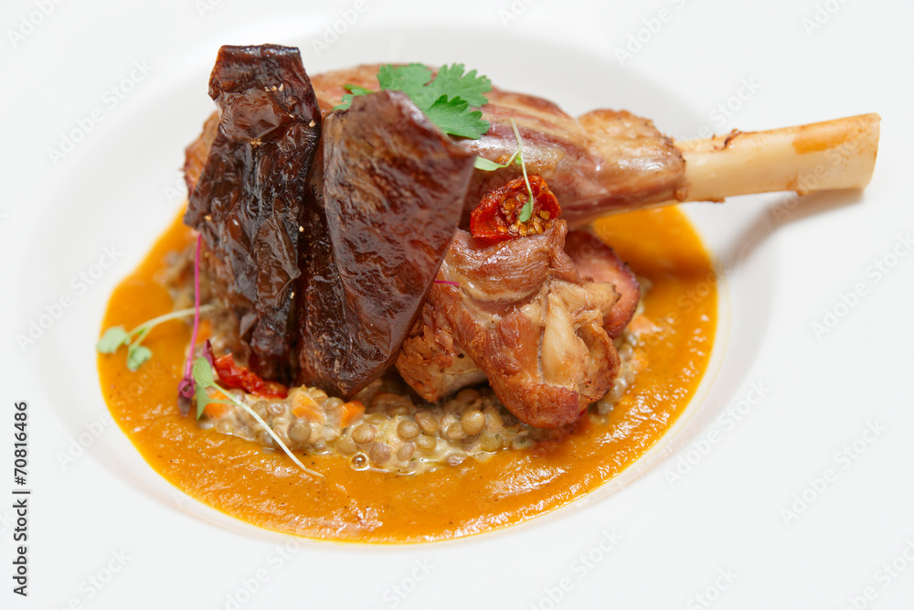 Lamb leg with lentils Lamb leg with lentils