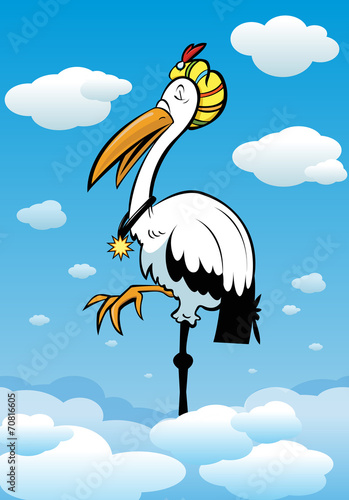 Stork in clouds photo