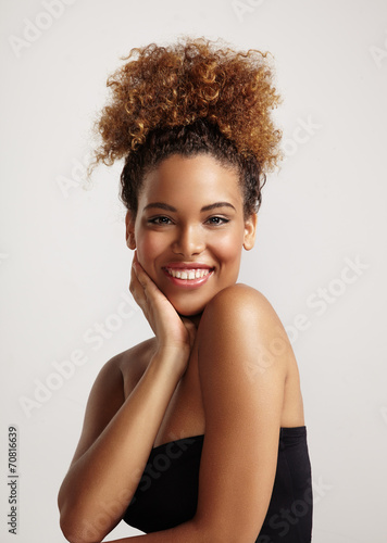 happy smiling latin woman