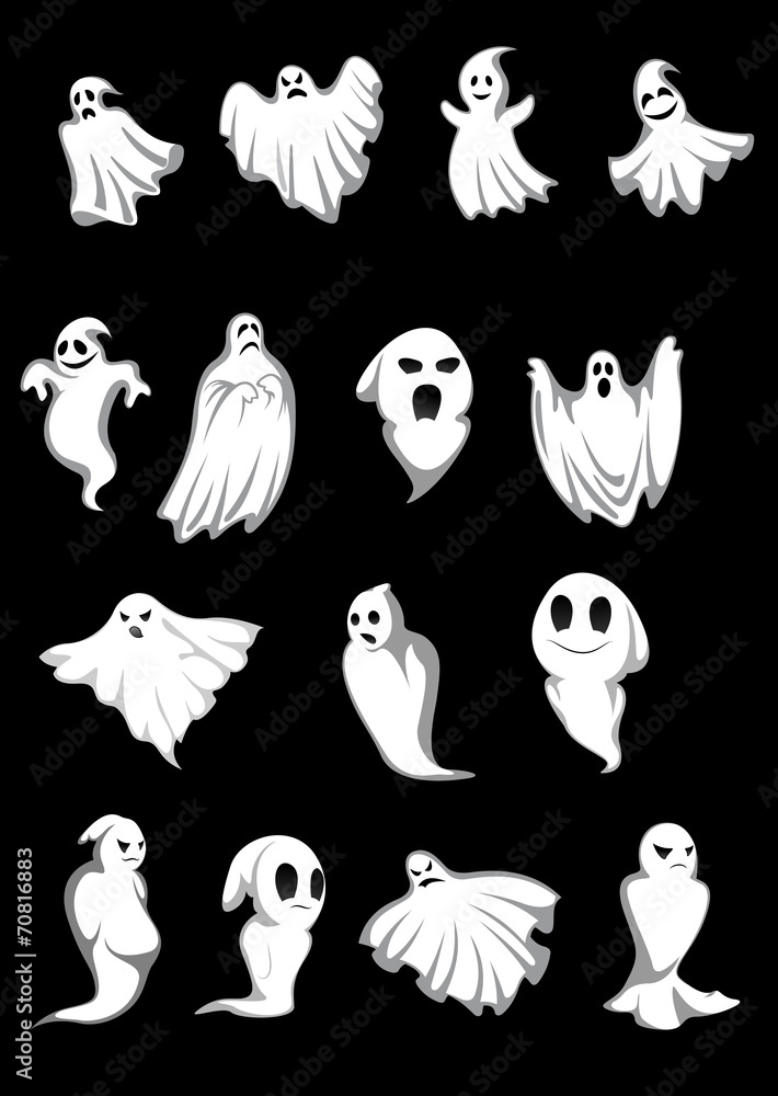White Halloween ghosts White Halloween ghosts