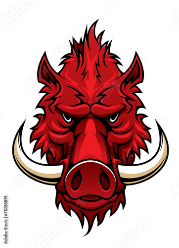 Red boar head mascot