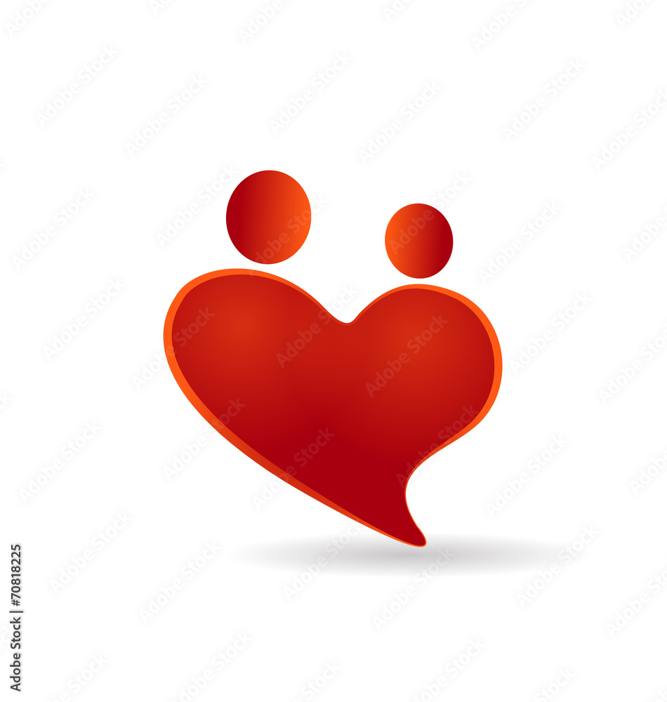 Couples in a heart symbol icon vector logo Couples in a heart symbol icon vector logo