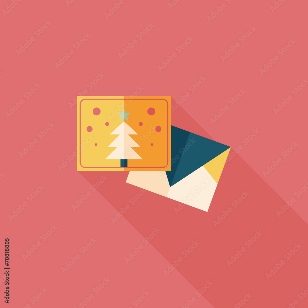 Christmas card flat icon with long shadow,eps10 Christmas card flat icon with long shadow,eps10