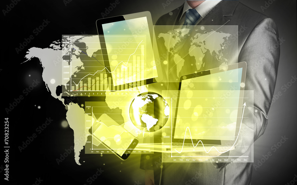 Technology in the hands of businessmen Technology in the hands of businessmen