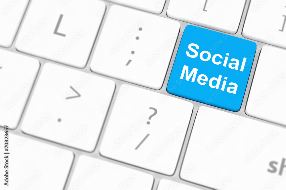Social media concept on keyboard background Social media concept on keyboard background
