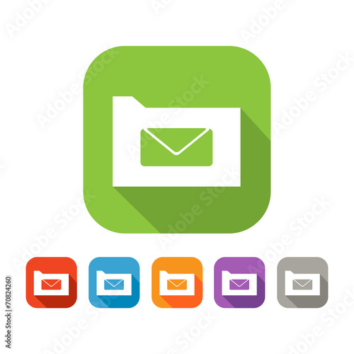 Color set of flat folder with mail