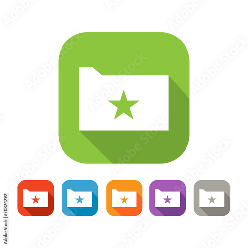 Color set of flat folder with star