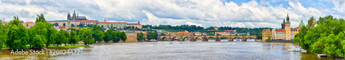 Panorama in Prague - with Charles Bridge and Hradcany hill