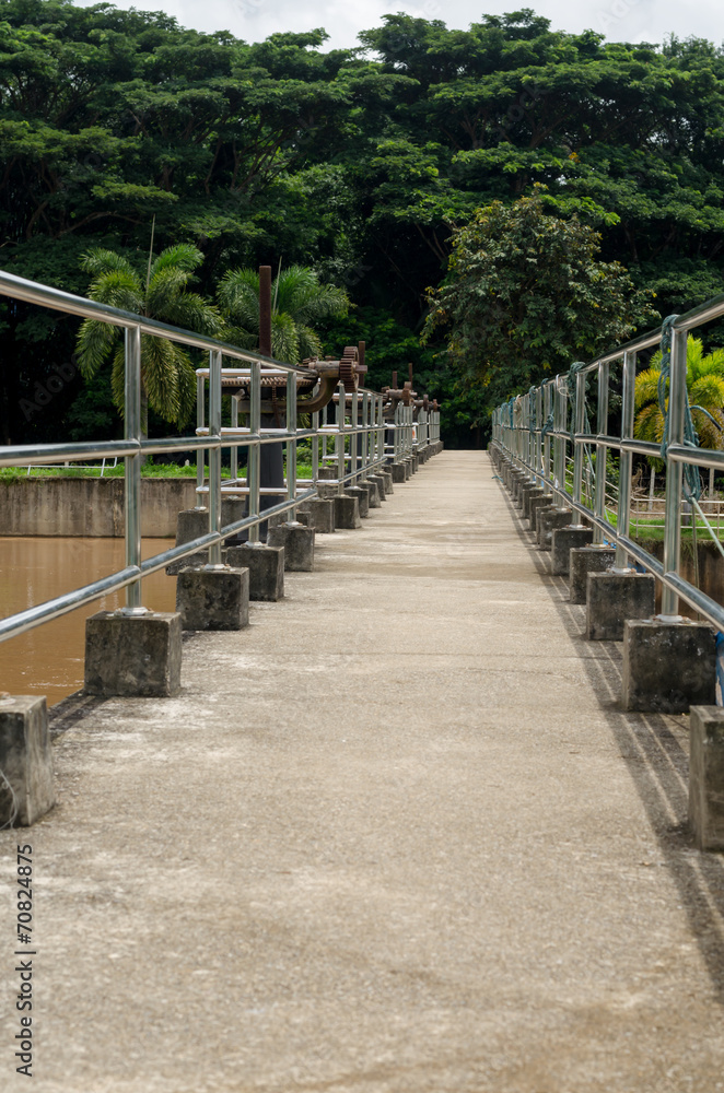 Cement bridge over the river Cement bridge over the river