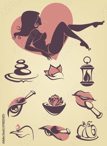 vector collection of beauty, spa and make up