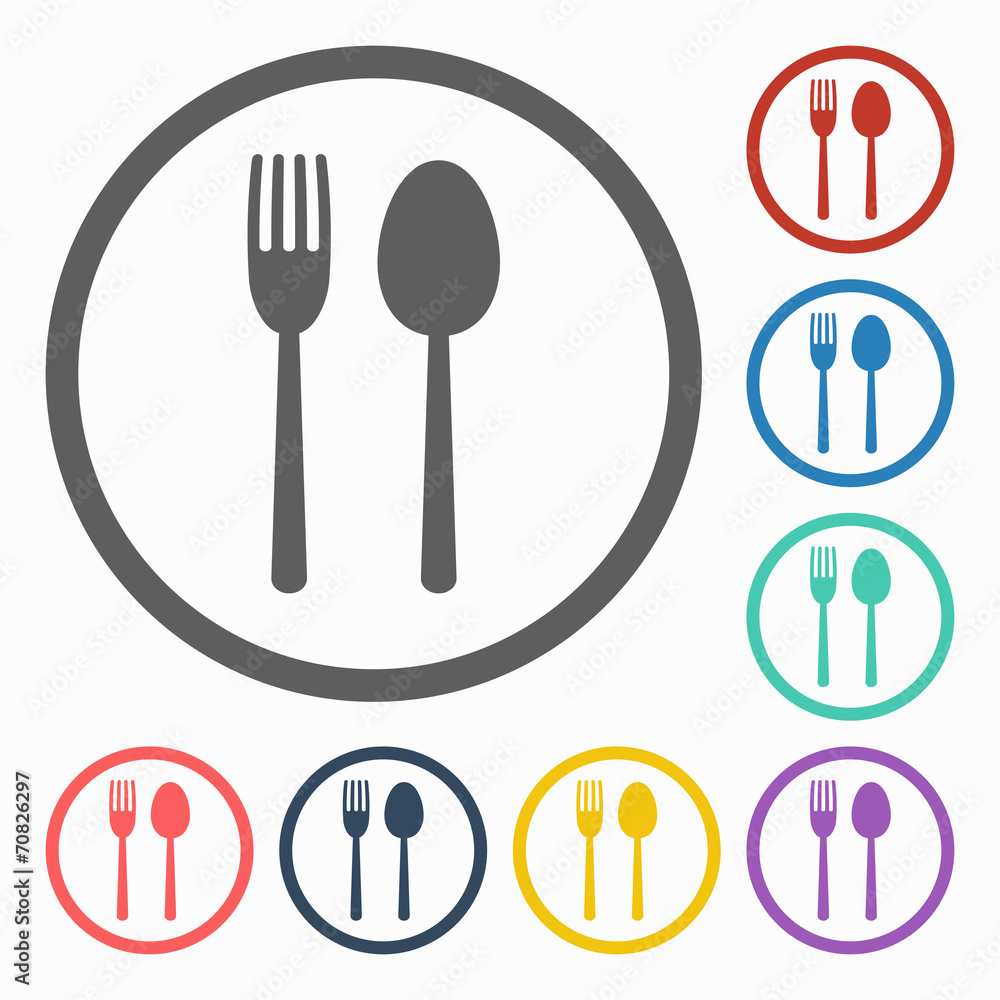 fork & spoon icon fork & spoon icon