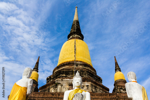 Watyaichaimongkol popular Buddhist temple in ayutthaya,Thailand photo