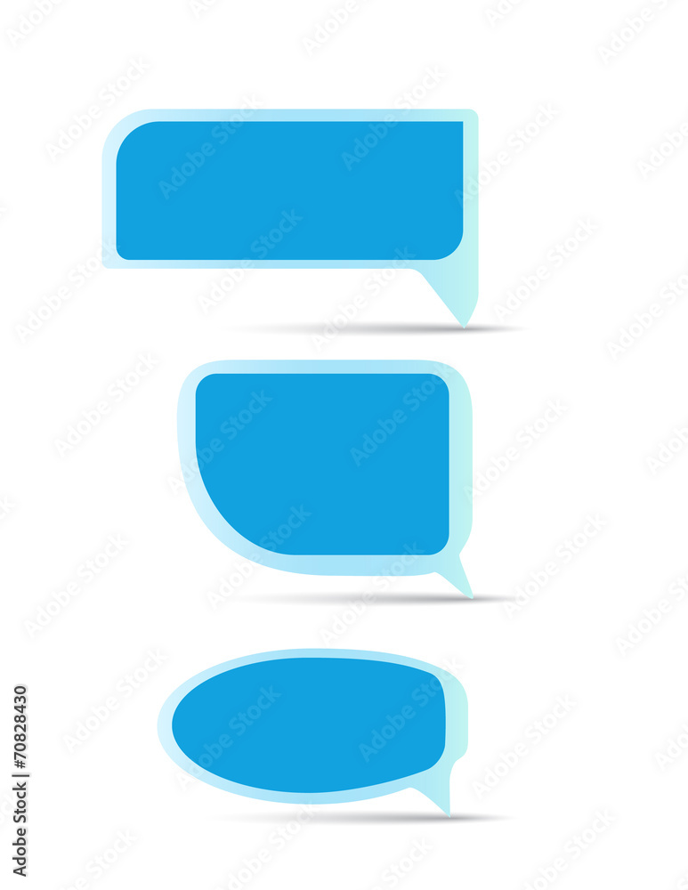 blank blue speech bubble set vector blank blue speech bubble set vector