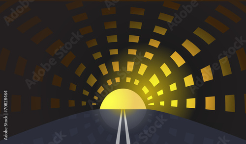 road and tunnel vector conceptual background
