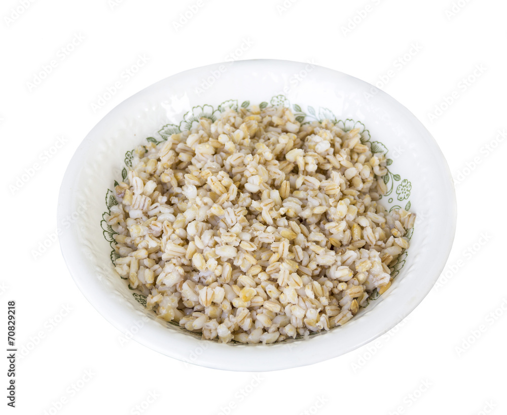 Barley porridge on white Barley porridge on white