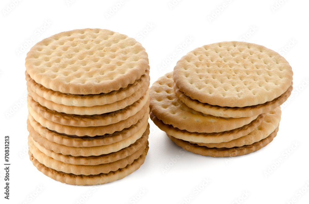 Sandwich biscuits with chocolate filling