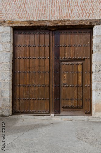 Old wooden entrance door