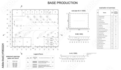 Detailed architectural drawing of the building motor company