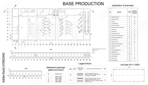 Detailed architectural drawing of the building motor company
