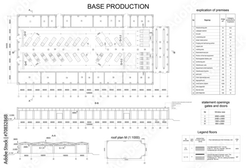 Detailed architectural drawing of the building motor company